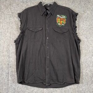Biketoberfest Daytona Beach Graphic Shirt Vest Mens 2XL Black Biker Y2K Skull